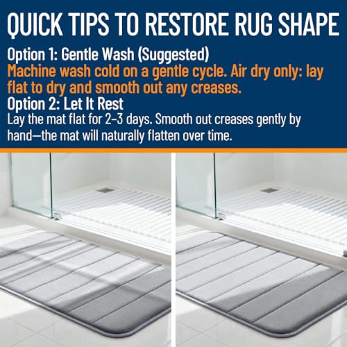 OLANLY Memory Foam Toilet Rugs U Shaped 24x20, Super Soft Absorbent Contour Bath Rugs, Quick Dry, Machine Washable Toilet Mat, Bathmat Floor Carpet, Bathroom Home Decor Accessories, Royal Blue - color: Royal Blue, size: 24" X 20" Contour Rug