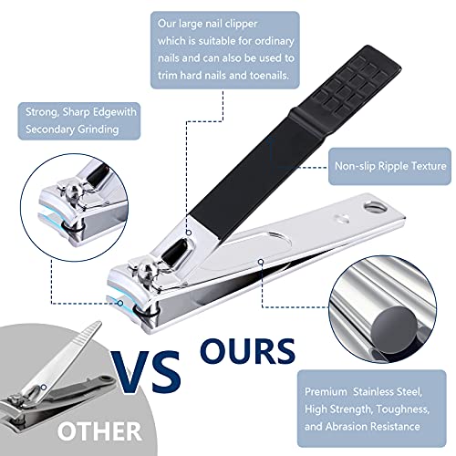 Nail Clippers Set Professional Manicure Set Grooming Kits Stainless Steel Travel Manicure Pedicure Kit Nail Care Tools Nail Kit with Travel Case Personal Care Tools Gifts for Men Women - color: Black and White