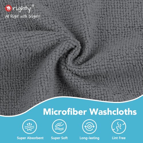 Orighty Wash Cloths, 10 Pack Face Towels, Soft Quick-Drying Washcloths, Multi-Purpose Microfiber Face Cloths for Bathroom, Gym, Spa, Hotel, Travel, 11.5"x11.5", Grey - color: Grey