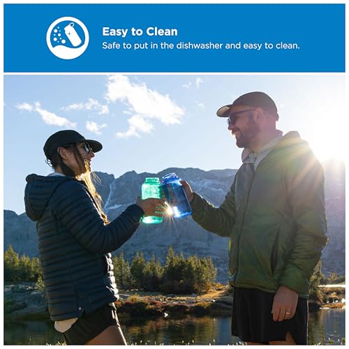 Nalgene 32 oz Wide Mouth Water Bottle | BPA-Free, Durable & Leak Proof, Lightweight Bottle for Hiking & Gym, Work & Travel - color: Cornflower Blue, size: 32 Ounces