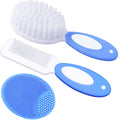 Baby Hair Brush, Cradle Cap Brush, Baby Hair Comb, Baby Hair Brush and Comb Set for Newborns & Toddlers, Baby Brush Soft Bristles, Ideal for Cradle Cap, Perfect Baby Registry Gift (Blue) - color: Blue