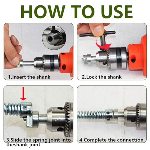 Drain Cleaner Combination Cutter Heads Set,7PCS Drain Snake Drill Attachment 16mm Spring Pipe Dredging Tools Drain Snake Attachment for Pipeline Dredging Machine(Silver)