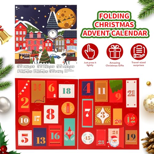 Advent Calendar 2025 Gift Set for Women, 24pcs Holiday Gifts with Body Lotion, Hand Cream, Shower Gel, Bath Bomb, Spa Gifts Basket, New Year Gifts for Women - color: Navy Blue