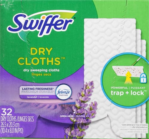 Swiffer Sweeper Dry Sweeping Pad,Multi Surface Refills for Dusters Floor Mop,with Febreze Lavender,32 Count (Pack of 4) - size: 32 Count (Pack of 4)