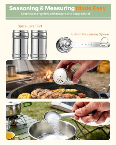 Gaialoop Portable Camping Cooking Utensils Set, Camp Kitchen Set with Organizer Bag, RV Essentials Outdoor Cooking Utensil Kit for Travel, Picnics, Camping, BBQs, Parties - style: 36pcs