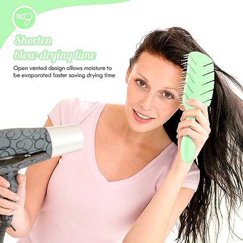 Hair Brush for Women Paddle Detangling Brush, Green | For Curly Thick Wet Dry Hair, No Pulling, Easily Detangles, Faster Blow Drying & Styling - color: Large-Green