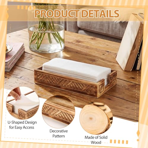 Wood Napkin Holder for Bathroom Paper Towel Holder Tray for Guest Farmhouse Rustic Wooden Tray Disposable Hand Towels Basket Modern Tabletop Decor for Cocktail Kitchen Coffee Bar(Brown) - color: Brown