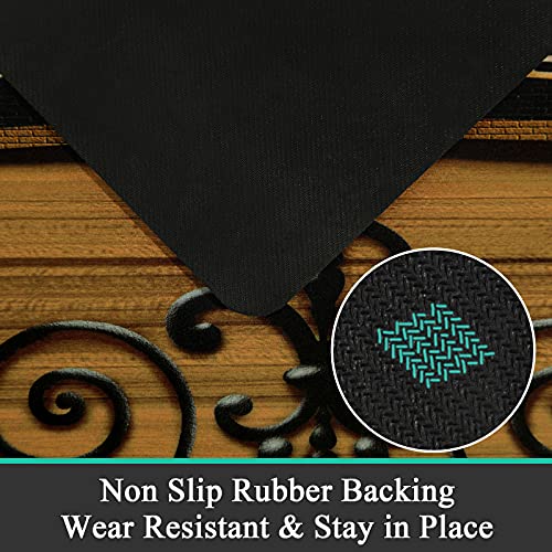 Pauwer Laundry Room Rug Runner 20"x48" Waterproof Rubber Laundry Mat Non Slip Kitchen Mats for Floor Washable Floor Mat Runner Rug for Farmhouse Mudroom Washroom Bathroom Decor - color: Laundry Brown, size: 1'8" x 4'