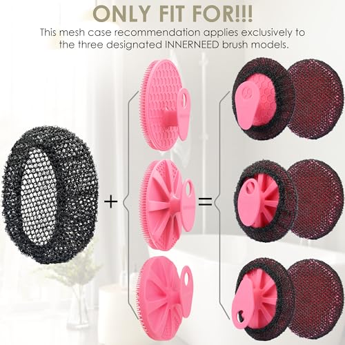 INNERNEED Exfoliating Net Cover Sponge Bath Scrubbing Loofah Rough Washcloth Case 2pcs, Only for INNERNEED Silicone Body Brush (Black Case) - color: (Set6) 2 Case