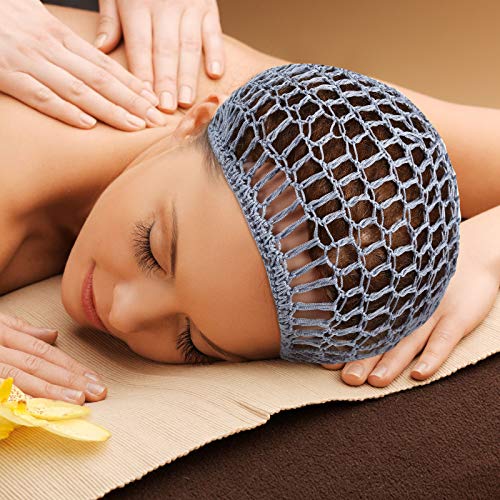 Geyoga 6 Pieces Hair Net Snoods for Women Sleeping Mesh Soft Rayon Knit Crochet Hairnet Long Short Curls Hair Cover Accessory (Black, Blue, Pink, Purple, Gray, Khaki) - color: Black, Blue, Pink, Purple, Gray, Khaki