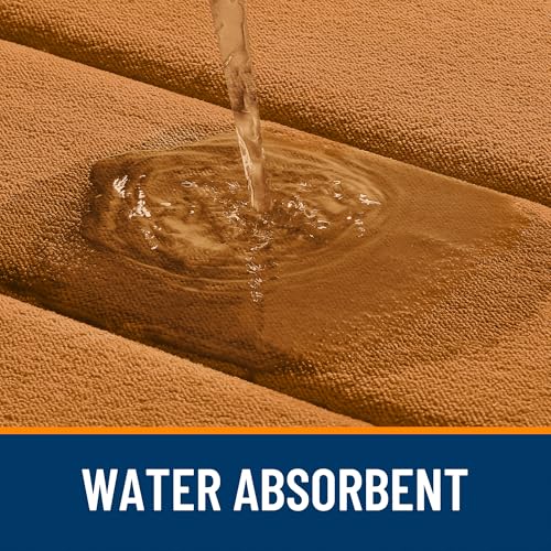 OLANLY Memory Foam Toilet Rugs U Shaped 24x20, Super Soft Absorbent Contour Bath Rugs, Quick Dry, Machine Washable Toilet Mat, Bathmat Floor Carpet, Bathroom Home Decor Accessories, Ochre - color: Ochre, size: 24" X 20" Contour Rug