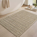 AMOAMI Unique Woven Bath Mat, Super Absorbent Non Slip Bath Mat, 18" x 30", Brown - color: Brown, size: 18" x 30"