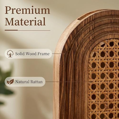 Dnnnii 2 Pack Wooden Wall Vase Set - Brown Finish Hollow Rattan Modern Farmhouse & Boho Wall Decor for Entryway, Hallway, Bathroom, Living Room, Dining Room, Narrow Spaces - color: Rattan-brown