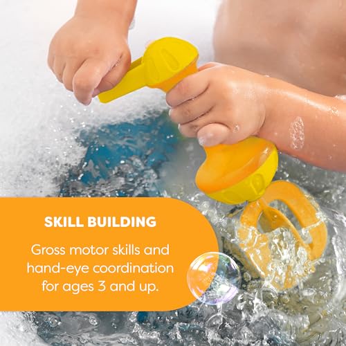 HABA Toddler Bath Toys: Bubble Bath Whisk for Sensory Play, Bubble Maker for Bathtub and Fun Beach and Water Toys for Toddlers, Yellow - style: Orange