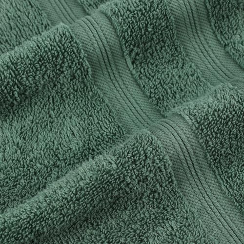 Superior Cotton Bath Towel Set, Daily Use, Bathroom, Guest Room, Bath, Shower, Pool, Body, Home Essentials, Soft Plush Absorbent Towels, Zero Twist, Smart Dry Collection, Set of 4, Forest Green - color: Forest Green, size: 4PC Bath Towel