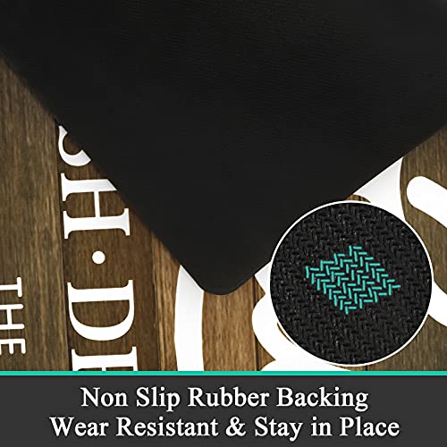Pauwer Laundry Room Rug Runner 20"x48" Waterproof Rubber Laundry Mat Non Slip Kitchen Mats for Floor Washable Floor Mat Runner Rug for Farmhouse Mudroom Washroom Bathroom Decor - color: Brown, size: 1'8" x 4'