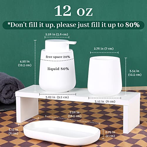 BosilunLife Ceramic Bathroom Accessories Set 3 Pcs, Foaming Soap Dispenser and Toothbrush Holder with Tray, Modern Farmhouse Vanity Decor, White Housewarming Gift - color: White, style: Foam