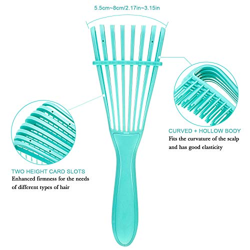 2 Pieces Detangling Brush for Afro America/African Hair Textured 3a to 4c Kinky Wavy/Curly/Coily/Wet/Dry/Oil/Thick/Long Hair, Knots Detangler Easy to Clean (Green, Purple) - color: Green, Purple