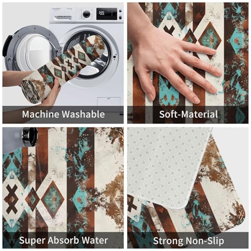 Bath Mat Cowhide Print Western Quick Dry Bathroom Rugs Non Slip Absorbent Shower Flannel Rug Floor Mat for Bathroom,Bathtub,Sink,Bedroom,16"X24" - color: Cay14