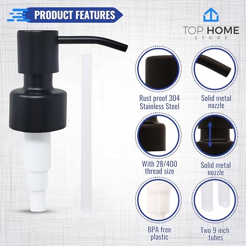 Stainless Steel Soap and Lotion Dispenser Pumps, Replacement for Your Bottles (Black Matte, 4 Pack) - color: Black Matte, size: 4 Pack