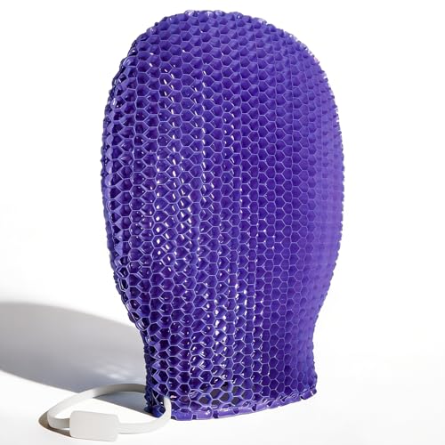 Bath Mitt - Exfoliating Glove, Honeycomb Body Scrubber,Massage Body Scrub Gloves for Home Spa,Mitt Sponges for Cleaning Body,Deep and Gentle,Fast foaming (Purple(Softer,Small Size)) - style: PURPLE