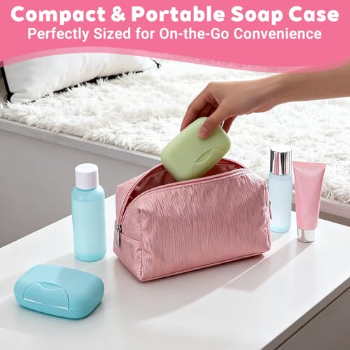 Zoyiancy 6 PCS Travel Soap Case, Portable Plastic Soap Box with Lid, Waterproof Leakproof Soap Dish, Draining Soap Holder for Traveling, Camping, Outdoor, Gym, Bathroom