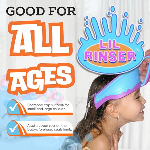 Shampoo Visor by Splash Guard, Comfort Seal Baby Bath Shampoo Shower Cap, Gentle Rinse and Shield Bath Hat for Toddlers and Babies, Protects Eyes, Ears, and Face - color: Blue