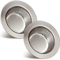 Retisee 2 Pcs Sink Strainer Stainless Steel Kitchen Sink Drain Strainer Basket Cover Mesh Hair Food Catcher, Large Wide Rim of 4.4 Diameter(Brushed Silver) - color: Brushed Silver
