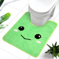 Frog U Shaped Toilet Rug,Soft and Absorbent Bathroom Rug - color: Green, size: 24" x 20"