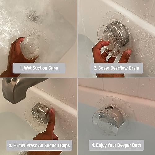 Bathtub Overflow Drain Cover for Fuller Baths, Bathroom Spa & Bath Accessories, Clear (12078)