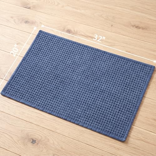 Bathroom Rugs Non Slip Washable, Super Absorbent Thin Bath Mat for Small Quick Dry Low Pile Bathroom Rug, (Navy Blue, 32″x20″) - color: Navy Blue, size: 1'8" x 2'8" (32″x20″)