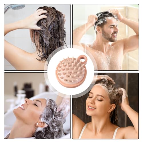 Generic Scalp Massager - Silicone Bristles Shampoo Brush | Head Scrubber for Men, Women & Kids - color: Pink