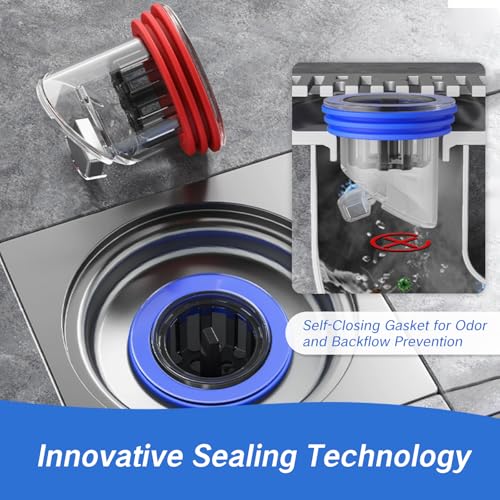 NIIIYTYB 2PCS Drain Backflow Preventer Anti Odor Shower Valve Odor Proof Floor Drain Stopper for Bathrooms Kitchens Deodorizing Copper Sewer Core Plug Anti Olores Smell Stopper (1.3''-1.77'')