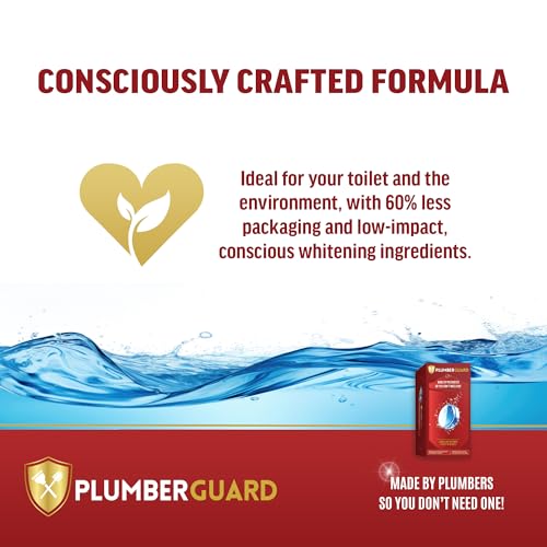 Toilet Tablets 4 Pack | Bleach & Chlorine Free, Dual-action Whitening with 1% Hydrogen Peroxide | Plumbers' Choice | Automatic Toilet Bowl Cleaner Tablets | Long-lasting Cleaning Supplies
