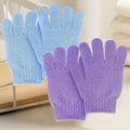 4 PCS Exfoliating Wash Gloves，Bath Sponges，Dual Texture Bath Gloves for Shower Body Scrub, Deep Cleansing Removes Dead Skin for Both Women and Men（Blue+Purple） - color: B1-2blue 2purple
