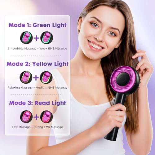 Electric Scalp Massager 4 in 1 Scalp Massaging Brush,Cordless Shiatsu Massager Comb for Scalp Relax,Oil Dispenser for Hair