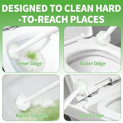 80 Count Toilet Bowl Wand Refills for Clorox, Disposable Toilet Brush | Compatible with Clorox Toilet System, Pre-Loaded Cleaner, 3-Layer Scrub Pads, 4X Cleaning Power , Light Scent - size: 80 Count Green