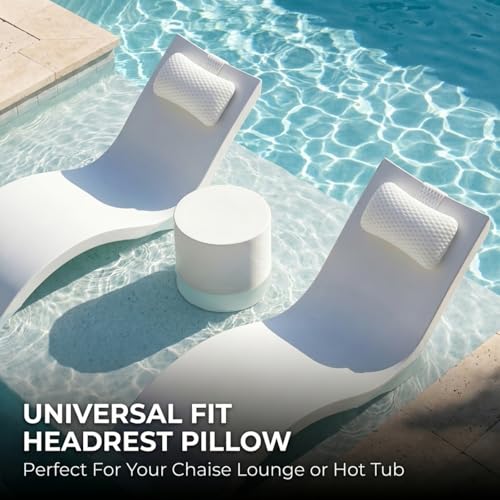 Hot Tub Pillow for Outdoor Bathtub（2-Pack）, Non-Slip Universal Spa Headrest Bath Pillow for Bath Tub, Lounge Chair Pillow, Comfortable Head and Neck Support with Weighted Adjustable Strap