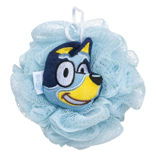 Jay Franco Bluey 3 Piece Spa & Bath Set - Includes Towel Wrap, Loofah & Spa Headband - Kids Bath & Shower Accessories - color: Blue - Bluey