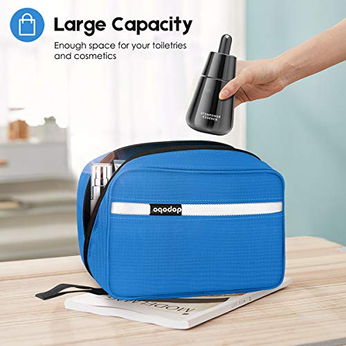 Travel Toiletry Bag for Women, Dopp Kit for Men, Waterproof Makeup Bag Shaving Bag with Hanging Hook, Portable Toiletry Organizer for Traveling and Camping - color: blue