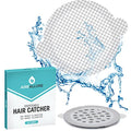 25 Pack Disposable Shower Drain Hair Catcher Mesh Stickers - Peel & Stick Drain Strainers to Prevent Clogs, Strong Waterproof Adhesive, Mess-Free Disposable Drain Covers for Shower & Bathtub - size: 3.5" Round - 25