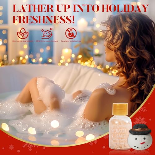 Advent Calendar Holiday Gifts 2025, 12 Pcs Spa Gift Set for Women, Christmas Gift for Women with Christmas Bath Bomb, Hand Cream, Body Lotion,Happy New Year Gifts for Mother - color: Red