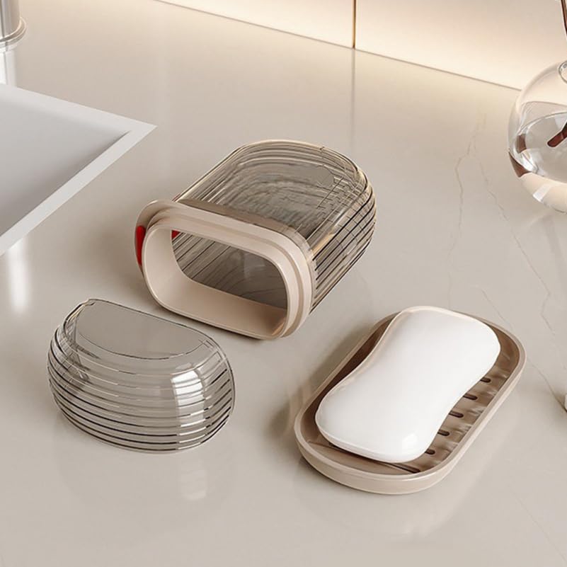MAGICLULU 2 Pack Travel Soap Box with Lid Leakproof Double Layer Soap Holder for Bathroom and Outdoor Camping Portable Bar Container with Drain 4.33 X 2.75 X 1.57 Inches