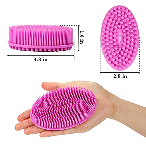 TDHDIKE Silicone Body Scrubber Loofah - Set of 3 Soft Exfoliating Body Bath Shower Scrubber Loofsh Brush for Sensitive Kids Women Men All Kinds of Skin - size: Colors: Unknown