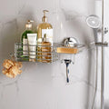 LEVERLOC Shower Caddy Suction Cup Shower Shelves Shower Holder，Silver | No Drill, Heavy Duty, Small, Wall Mount, Soap Holder, Shampoo Holder - color: 1 X Silver