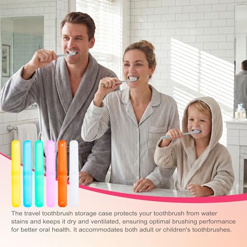 Toothbrush Holder Bulk, 6-Color Plastic Toothbrush Holder, Individually Packaged for Easy Daily Travel, Suitable for Travel, Home, and School (120-PACK)