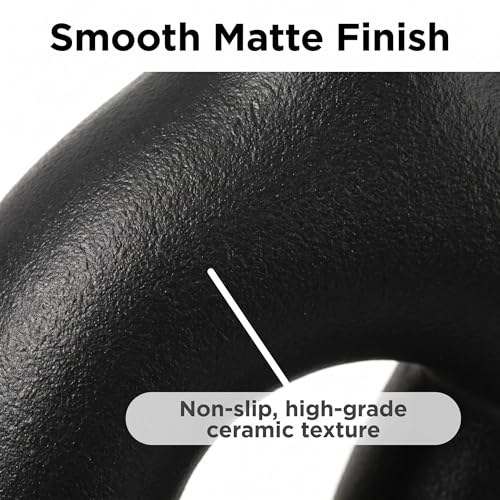 CEMABT Modern Nordic Boho Vase Set - Elegant Black Matte Ceramic Home Decor for Living Room, Bookshelf, Mantel, Entryway Table & Console Décor | Shelf Decorations Gift - color: Black-1