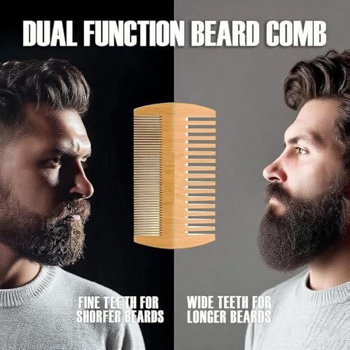 Beard Scrubber Brush Kit for Men, Silicone Beard Brush & Scalp Massager, Beard Exfoliator for Beardruff, Beard Shampoo Brush with Dual-Sided Comb and Mustache Scissors, 3 Piece Grooming Set