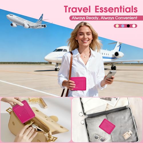 Travel Bottles with Case, 4x2oz TSA Approved, Leak-Proof, Press to Unlock, Compact & Portable Travel Toiletries (Hot Pink) - color: Hot Pink