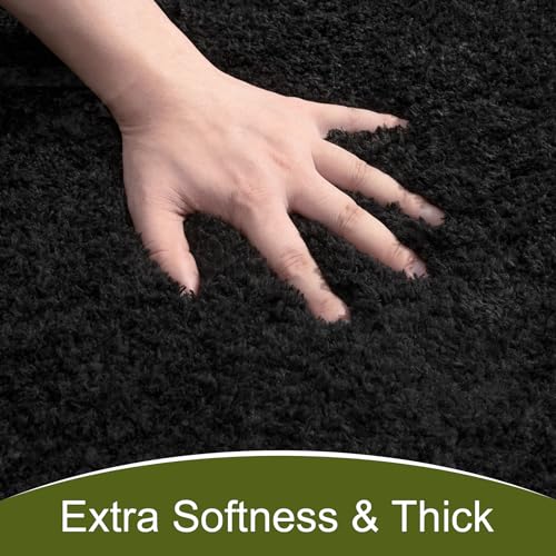 AROGAN Luxury Non Slip Bathroom Rug, Thick Soft and Absorbent Microfiber Bath Mat, Rubber Backing Quick Dry Rugs Carpets, Machine Washable Plush Mats for Shower Floor, Bathroom, 24x17 Inch Black - color: Black, size: 1'5" X 2' (24" X 17")